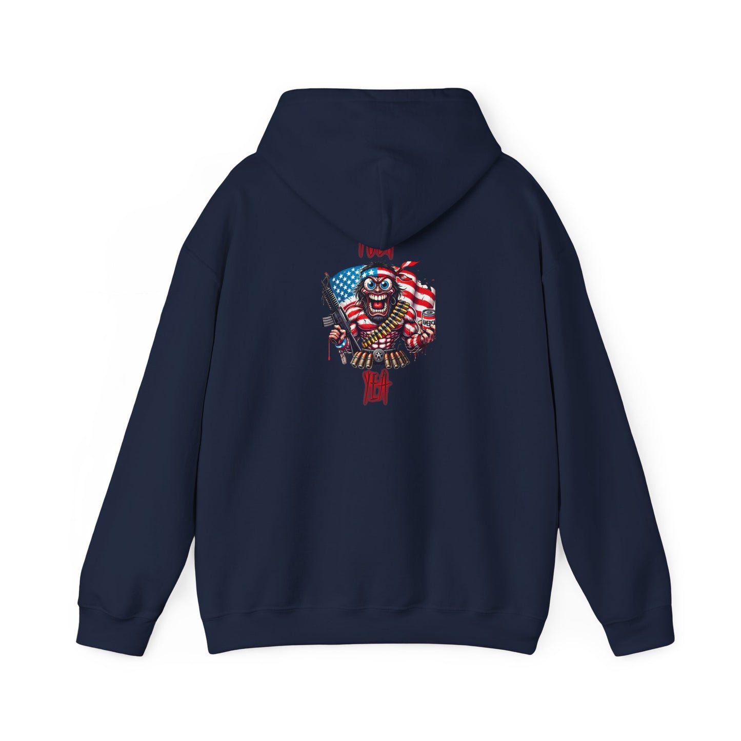 Patriotic Skull & Flag Hoodie – American Eagle Skeleton Graphic Sweatshirt