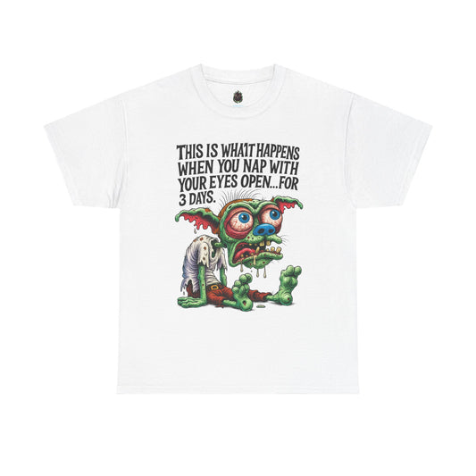 Eyes-Open Nap Zombie – 3-Day Power Rest T-Shirt