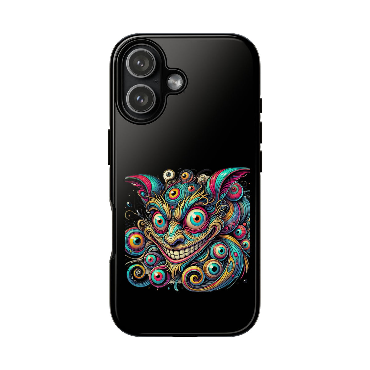 Psychedelic Mischief Phone Case — Colorful Grinning Monster Design