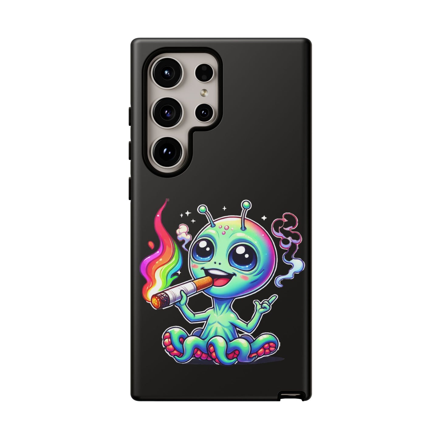 Alien Smoking Rainbow Joint Phone Case — Cute Psychedelic Cannabis iPhone Cover