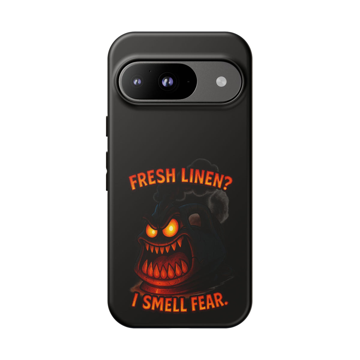 Phone Case — 'Fresh Linen? I Smell Fear.' Spooky Pumpkin Horror Protective Case