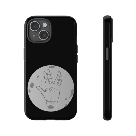Spock Live Long Phone Case — Vulcan Salute Moon Graphic