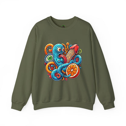 Psychedelic Tentacle Citrus Crewneck Sweatshirt