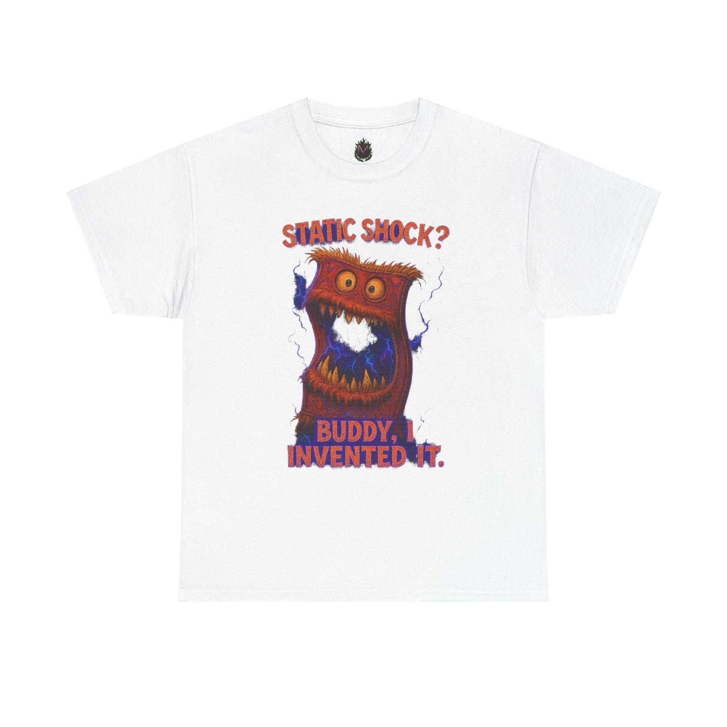 Static Shock? Buddy I Invented It T-Shirt | Retro Monster Graphic