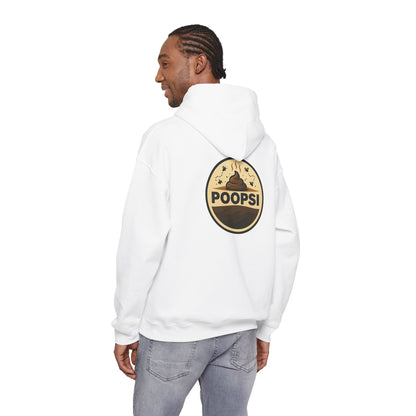 Funny 'POOPSI' Logo Hoodie — Retro Poop Emoji Graphic Pullover