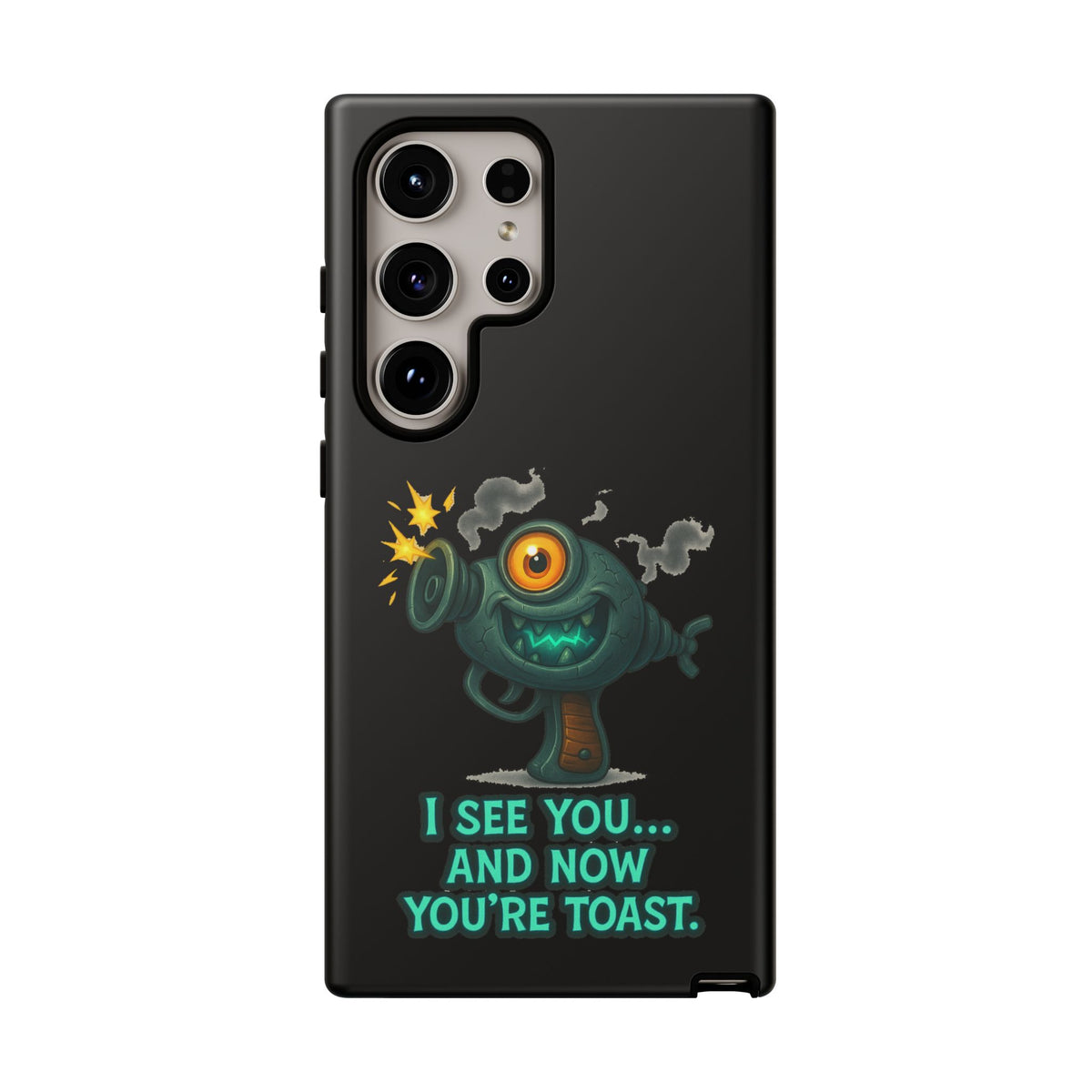 Phone Case — Cute Zombie Blaster Design with "I See You... And Now You're Toast"