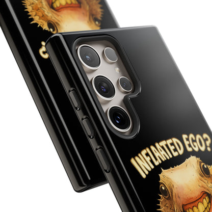 Phone Case — "Inflated Ego? Nah, It's Just Anxiety" Funny Pufferfish Design
