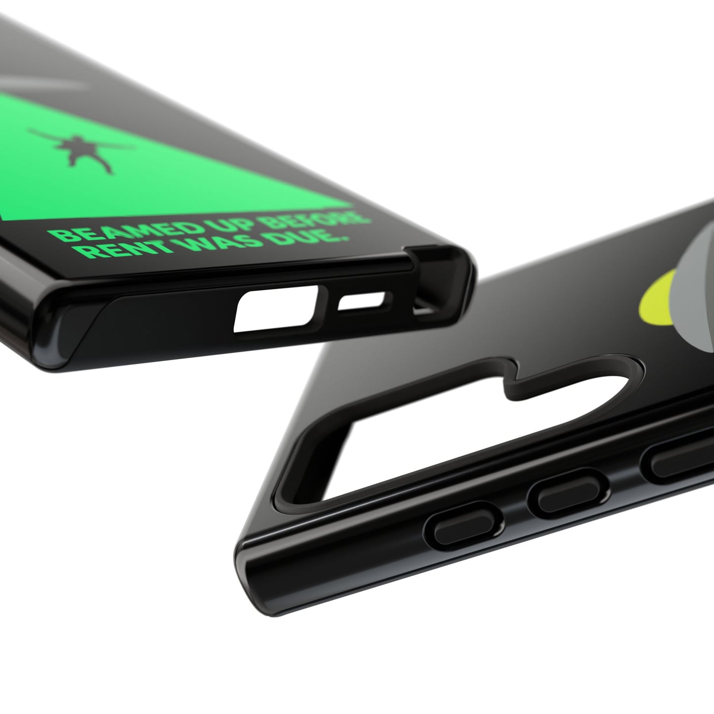 Phone Case — 'Beamed Up Before Rent Was Due' Alien Abduction Design
