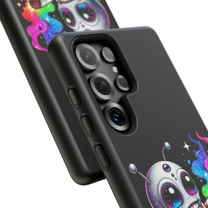 Alien Smoking Rainbow Galaxy Phone Case — Cute Cosmic Art Tough Case