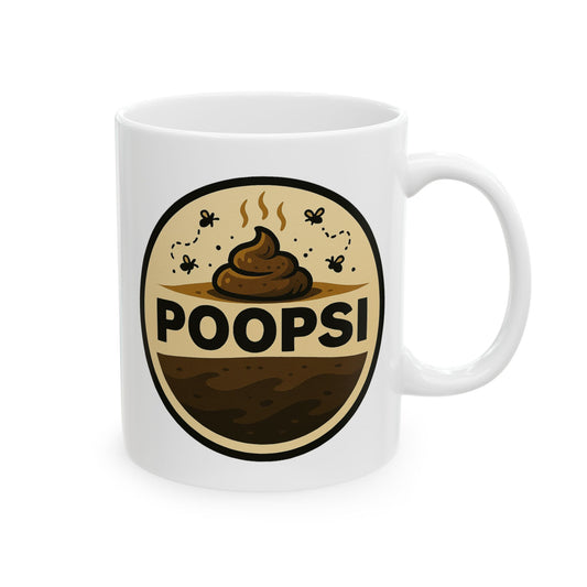 Coffee Badge Ceramic Mug – Retro 'Pogsi' Logo 11oz & 15oz
