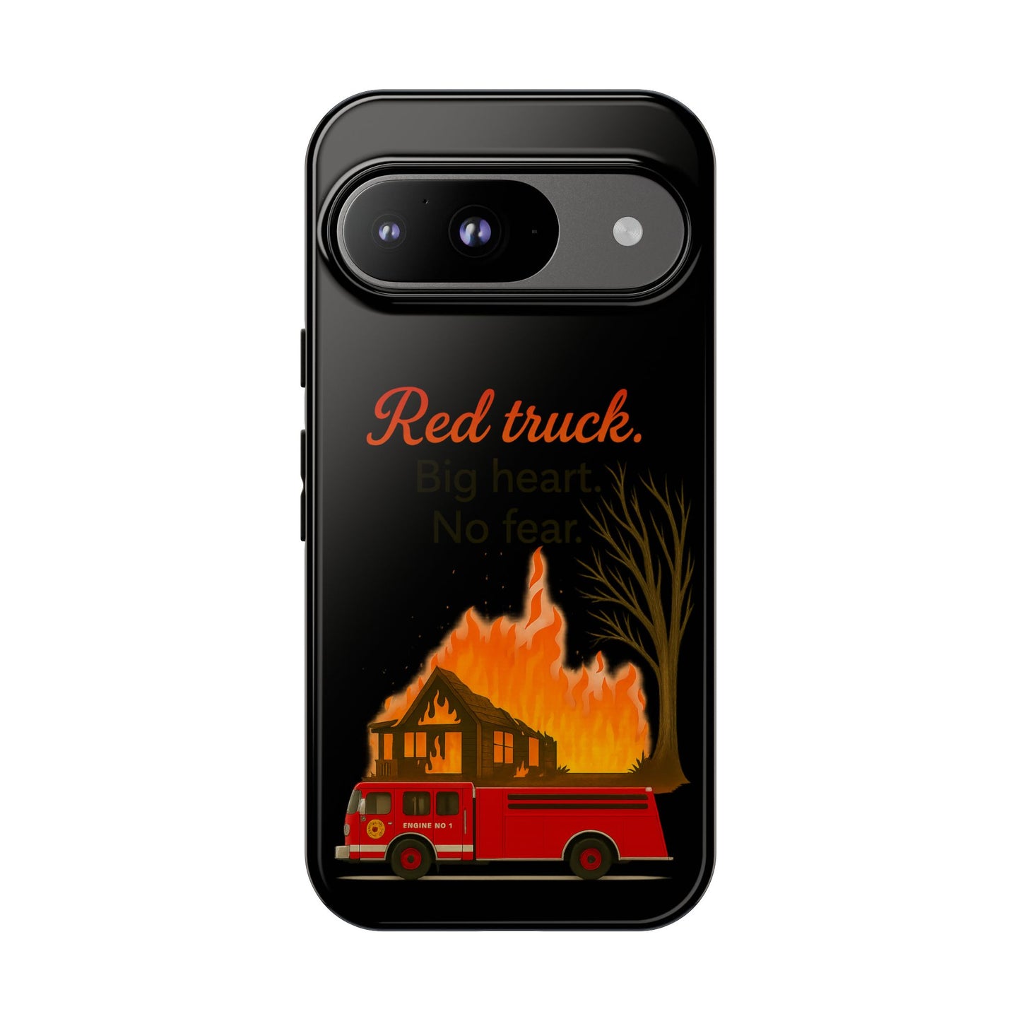 Phone Case — 'Red truck' Fire Truck Design, Vintage Firefighter Gift