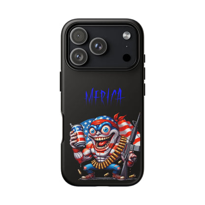 Phone Case — Patriotic 'Merica Clown with Flag, Beer & Rifle