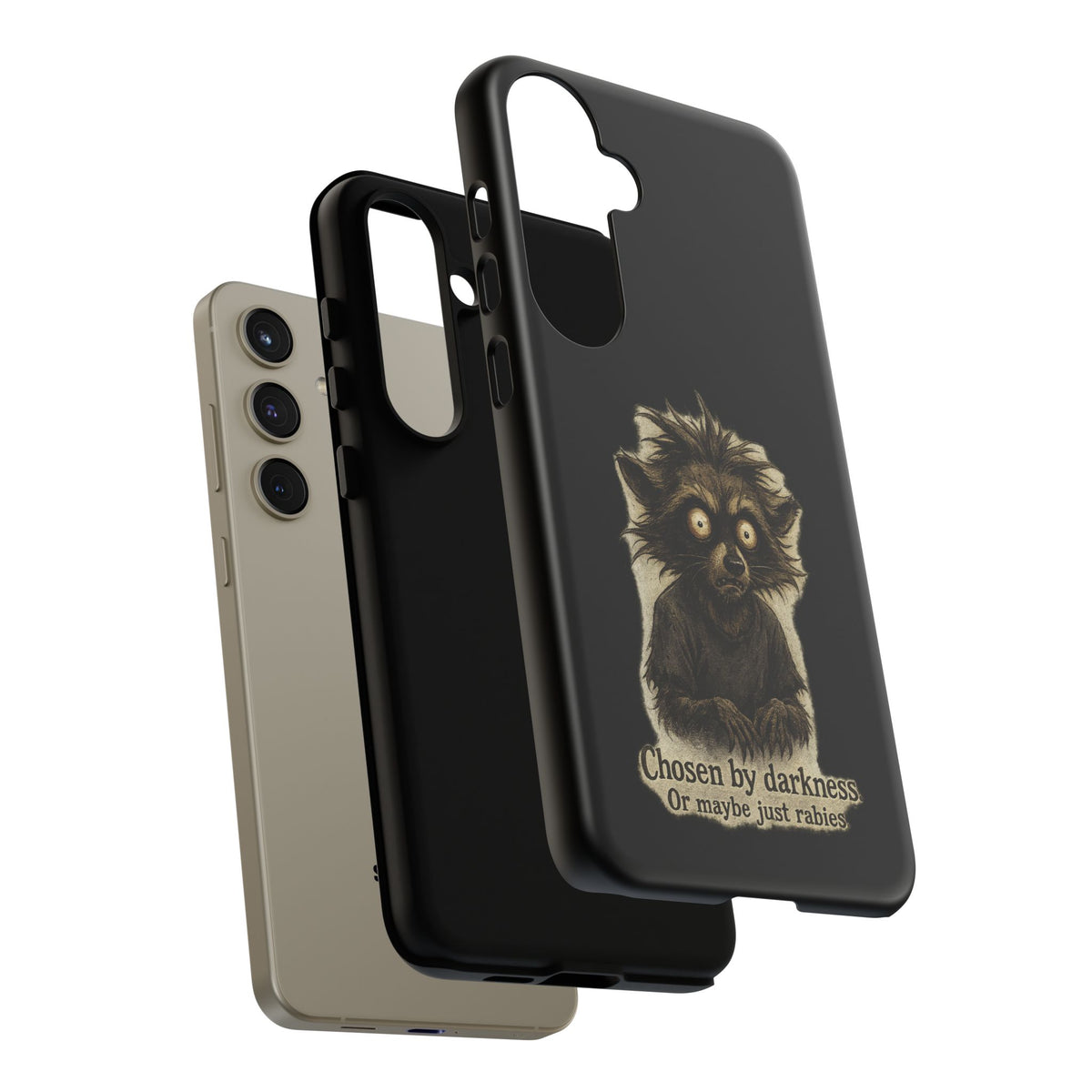 Phone Case — "Chosen by Darkness (Or Maybe Just Rabies)" Cute Creepy Lemur Design