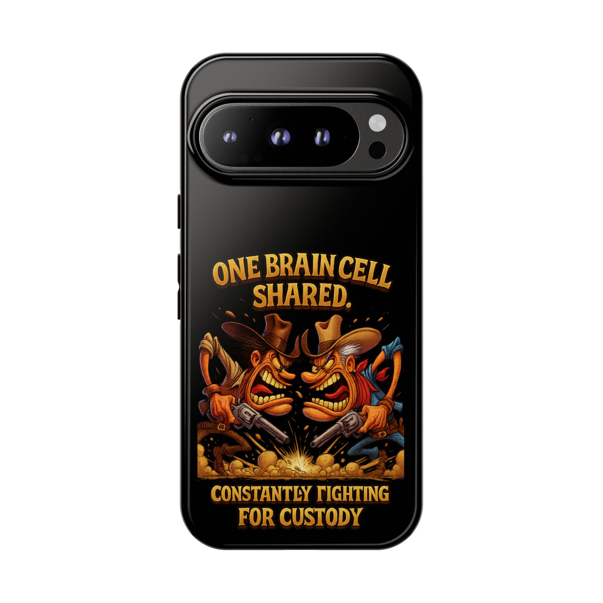 Phone Case — 'One Braincell Shared, Constantly Fighting for Custody' Funny Rivalry Cartoon