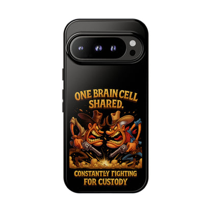 Phone Case — 'One Braincell Shared, Constantly Fighting for Custody' Funny Rivalry Cartoon