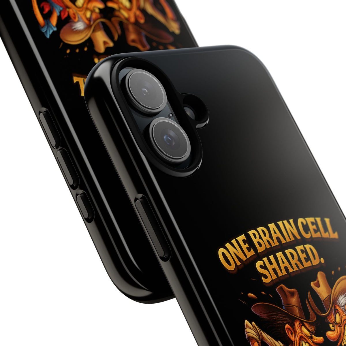 Phone Case — 'One Braincell Shared, Constantly Fighting for Custody' Funny Rivalry Cartoon