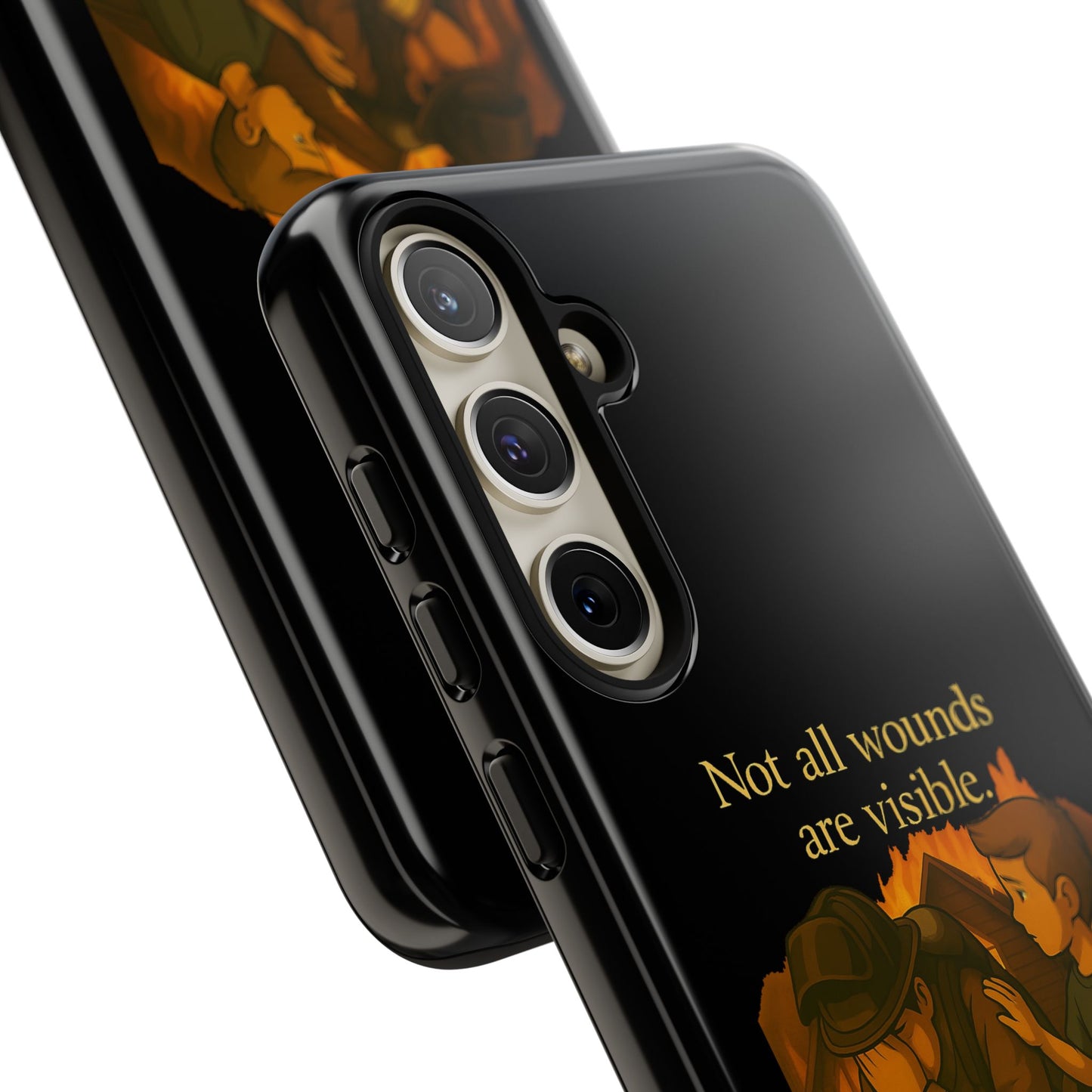 Phone Case — “Not All Wounds Are Visible” Firefighter PTSD Support Design