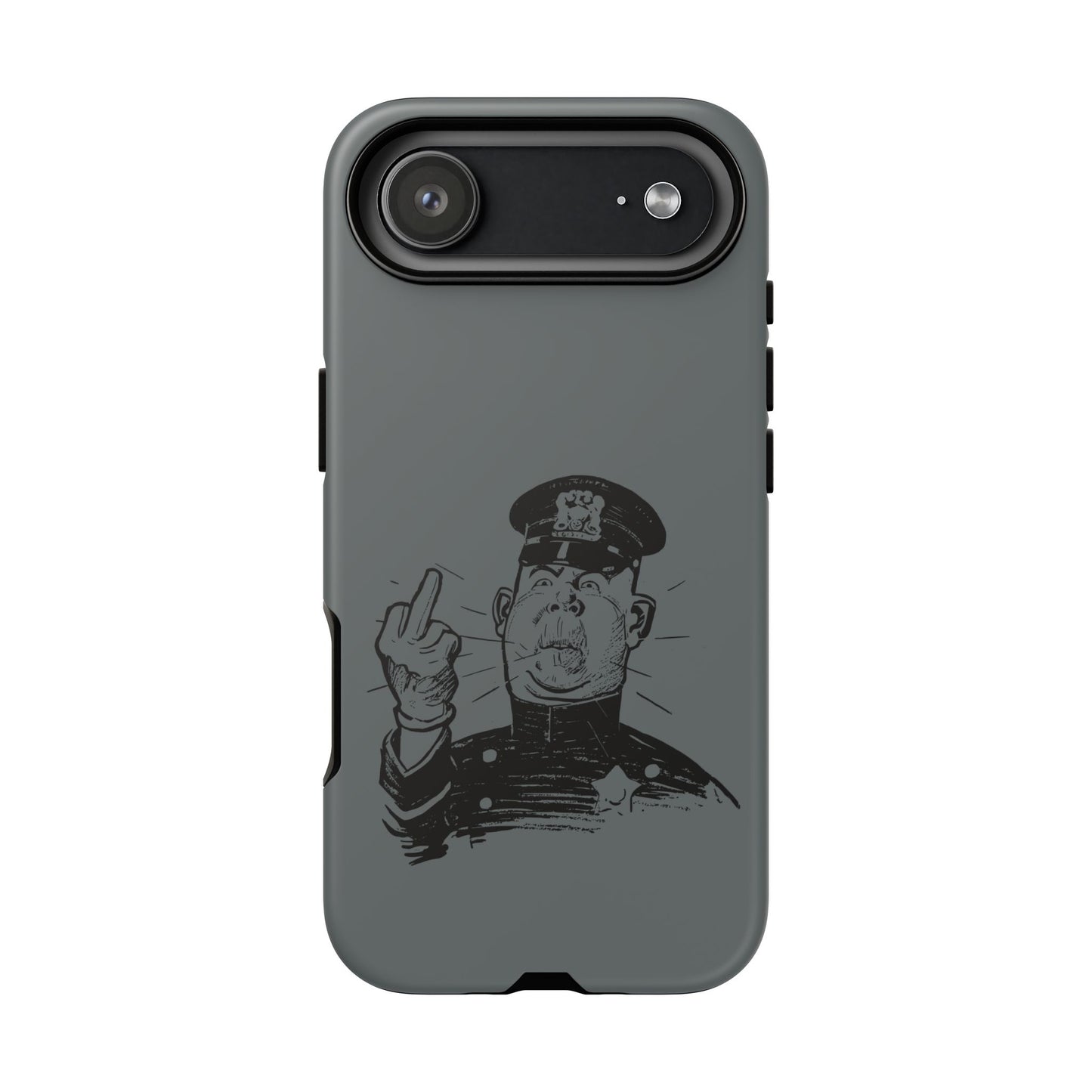 Vintage Cop Middle Finger Phone Case — Edgy Retro iPhone Protective Cover