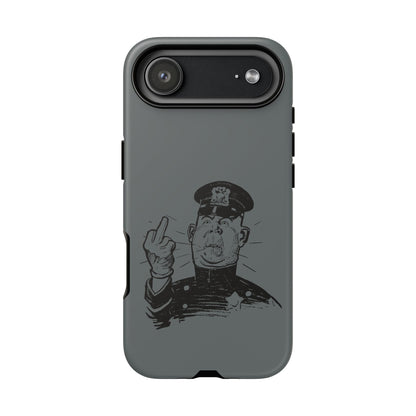 Vintage Cop Middle Finger Phone Case — Edgy Retro iPhone Protective Cover