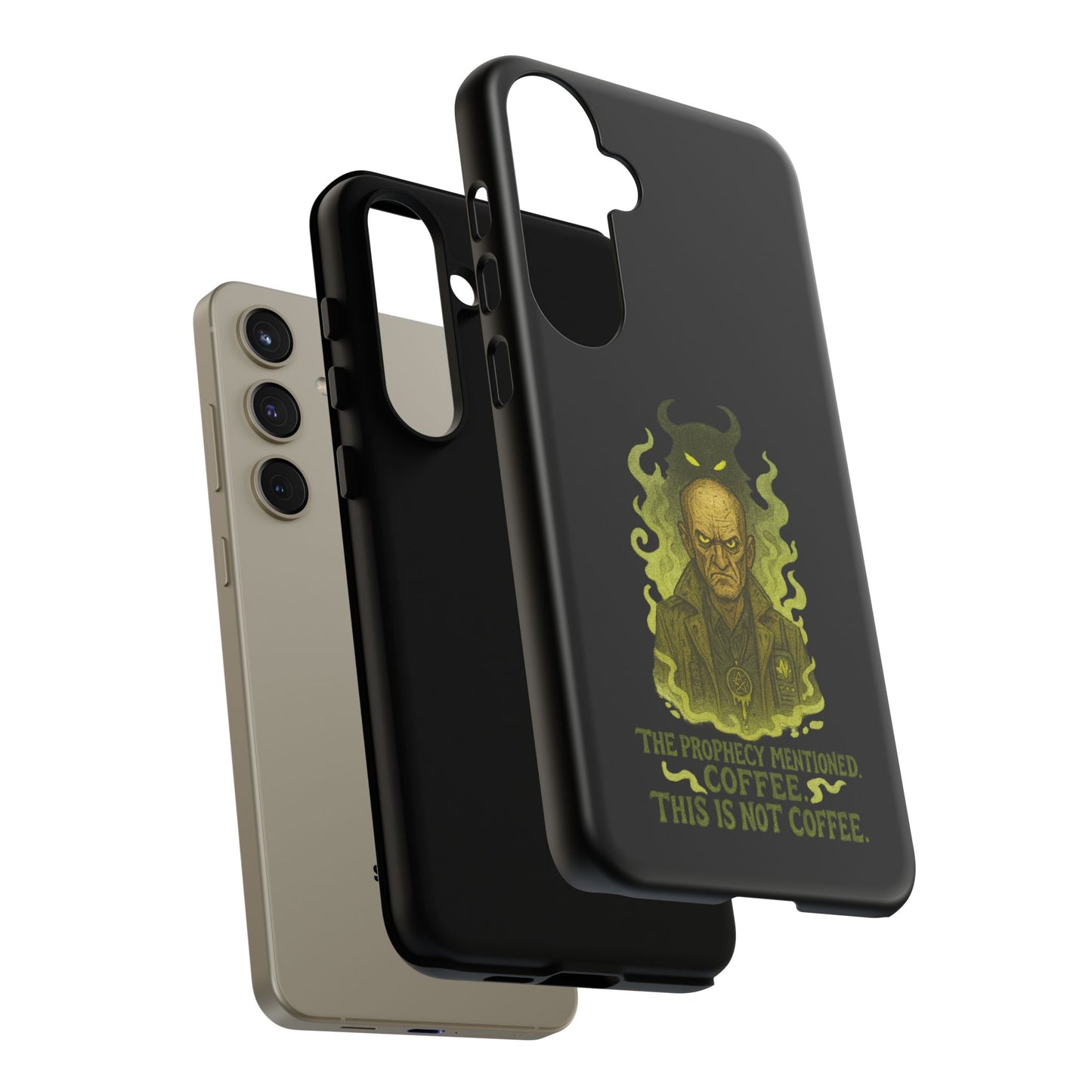 Phone Case — “The Prophecy Mentioned: Coffee This Is Not Coffee” Gothic Horror Design