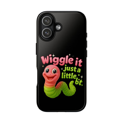 Wiggle It Worm Phone Case — Cute Pink & Green Cartoon iPhone Cover