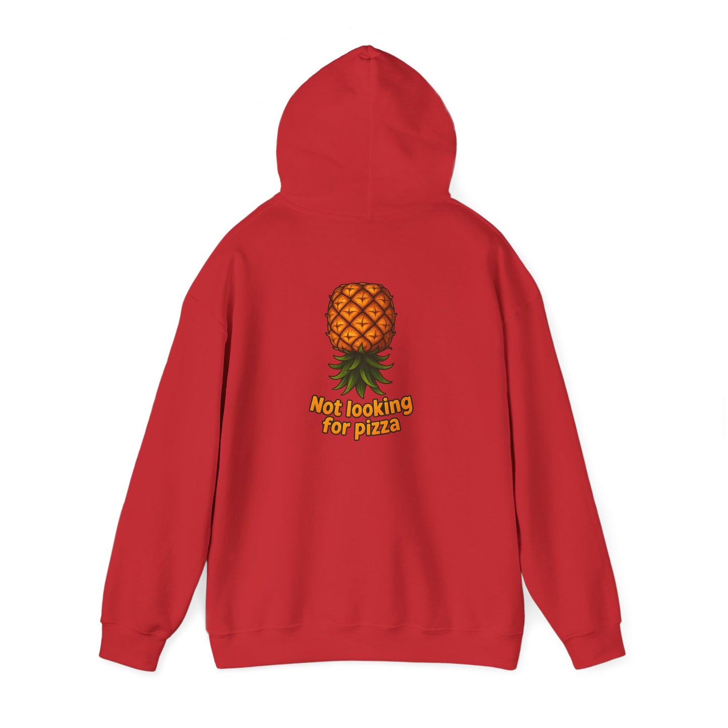 Pineapple Graphic Hoodie — "Not looking for pizza" Tropical Lounge Sweatshirt