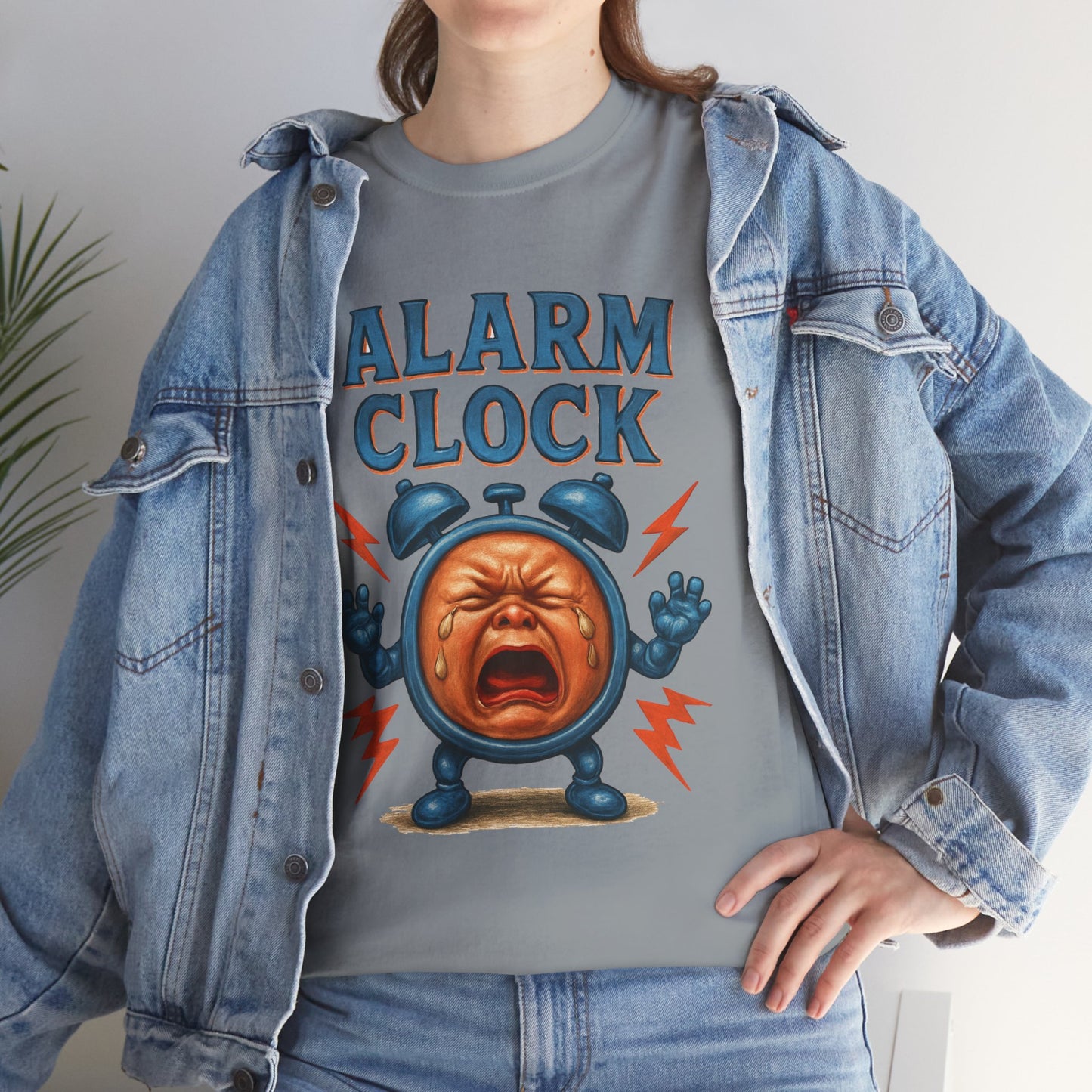 Alarm Clock crying face Tee | Funny Retro Alarm Clock design