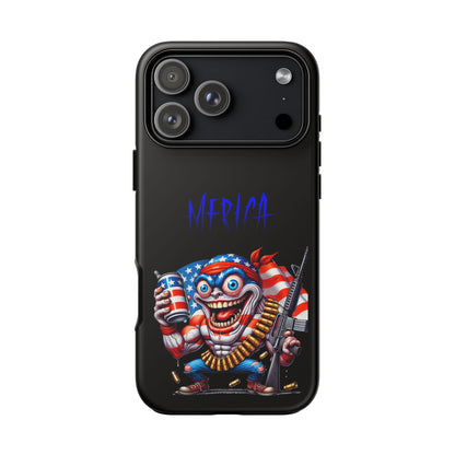 Phone Case — Patriotic 'Merica Clown with Flag, Beer & Rifle