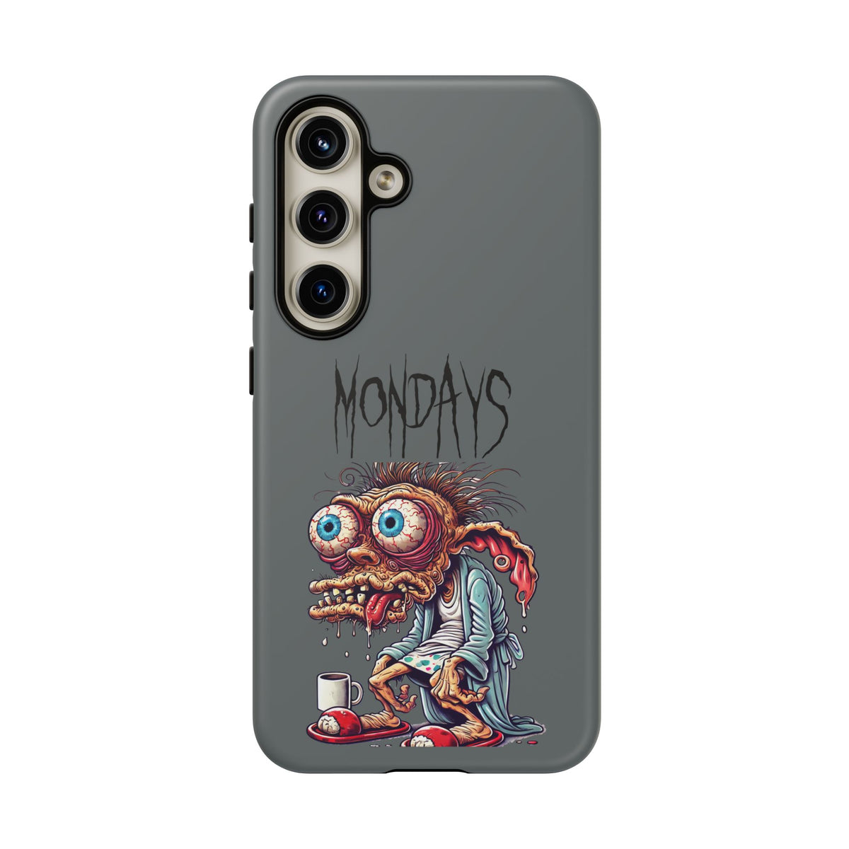 Mondays Zombie Character Phone Case – Funny Groggy Coffee Phone Cover