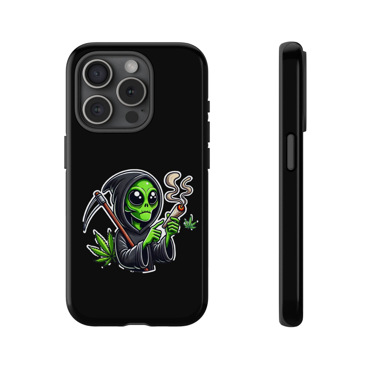 Reaper Alien Phone Case – Cute Grim Reaper Smoking Weed iPhone Case