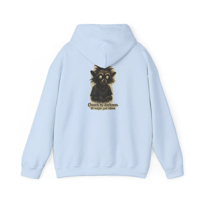 Racoon Hoodie — "Chosen by darkness, or maybe just naptime" Graphic Pullover