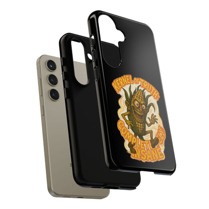 Corny Horror Phone Case - “Kernel of Truth, Completely Insane” Retro Corn Monster