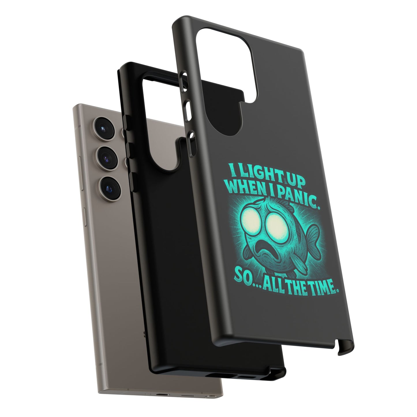 Phone Case — "I Light Up When I Panic" Glow Fish Anxiety Phone Case