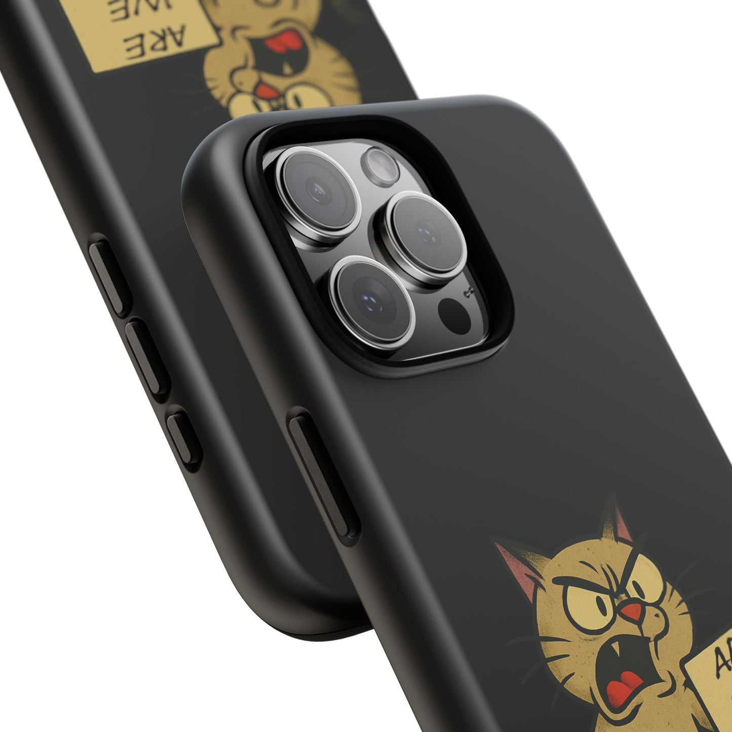 Angry Cat Phone Case — 'Are We Next' Protest Graphic iPhone Case