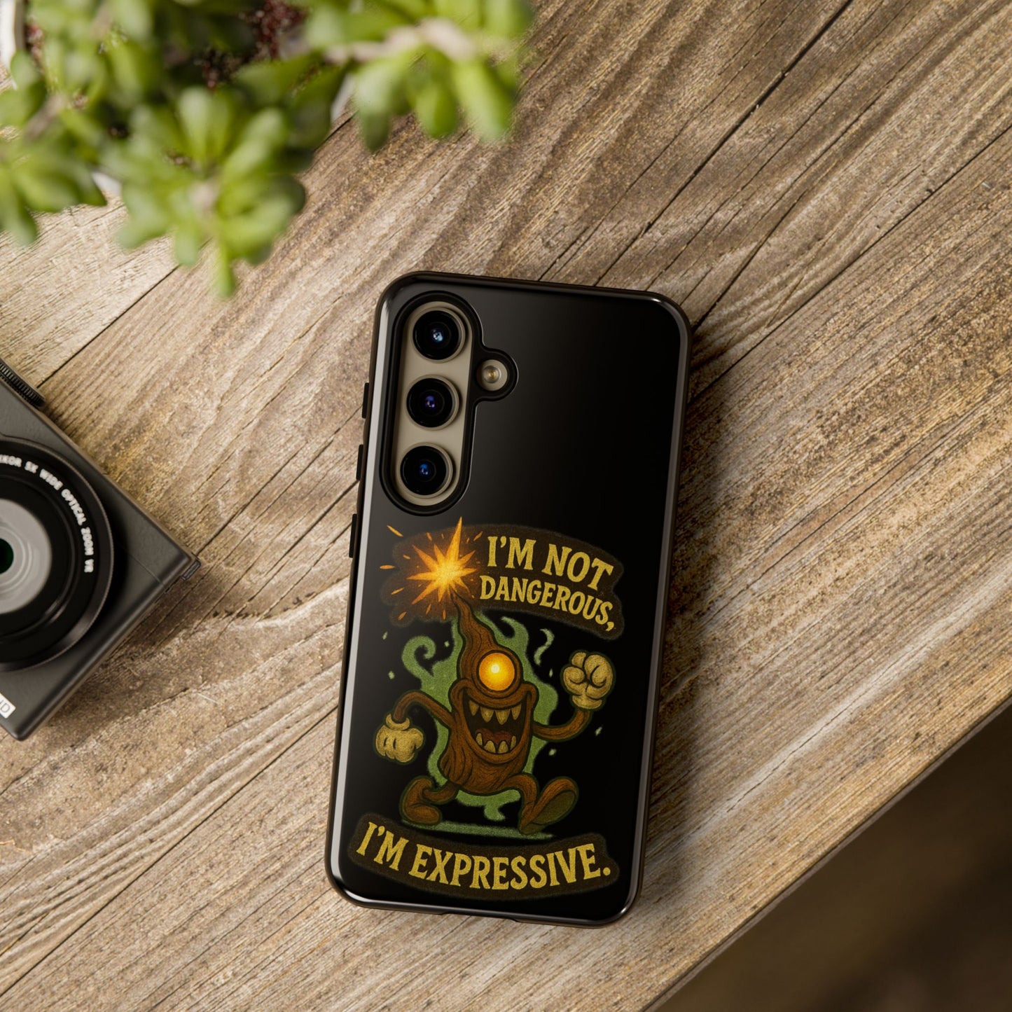 Phone Case — “I’m Not Dangerous, I’m Expressive” Monster Protective Case