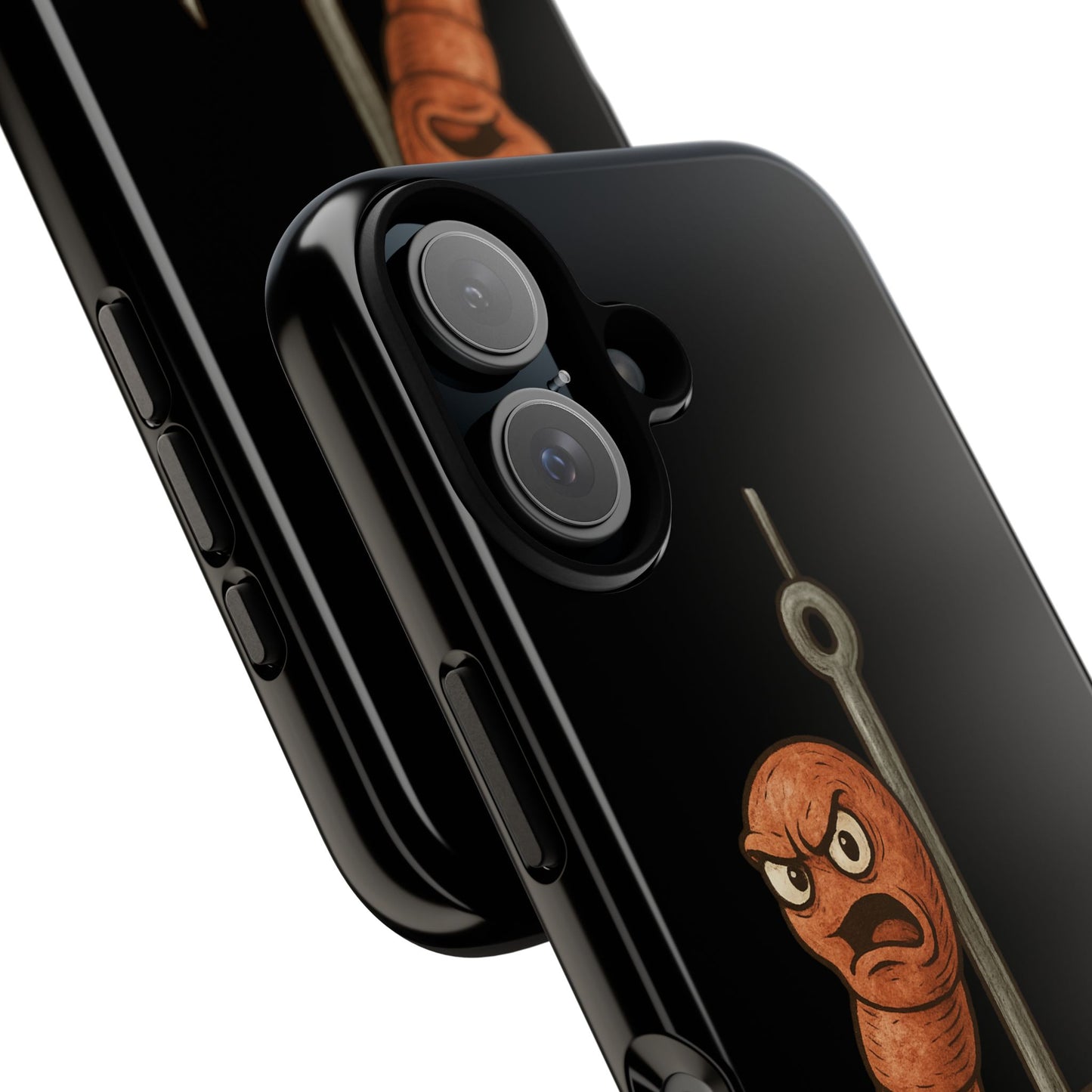 Angry Worm on Hook Phone Case – Funny Fishing Humor Protective Cover