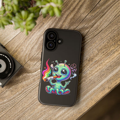 Alien Smoking Rainbow Joint Phone Case — Cute Psychedelic Cannabis iPhone Cover