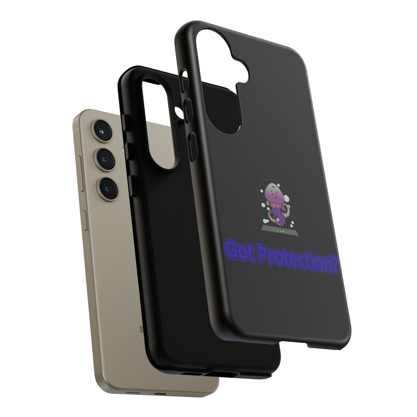 Phone Case — 'Got Protection?' Cute Purple Alien Anti-Shock Protective Cover
