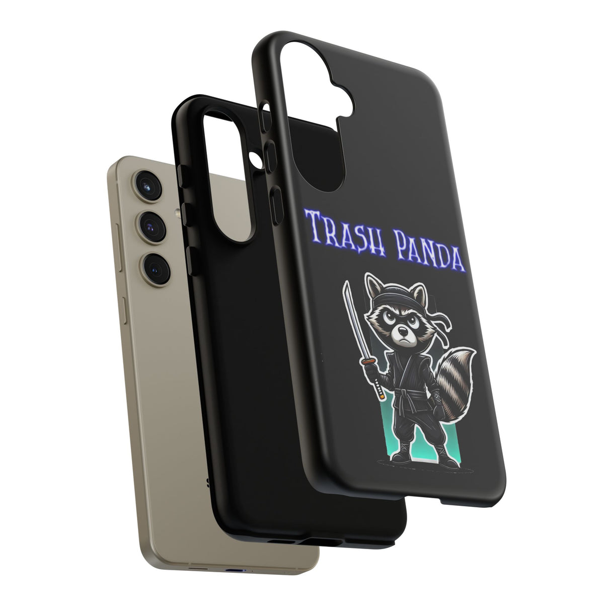 Trash Panda Ninja Phone Case — Cute Raccoon Warrior Protective Case