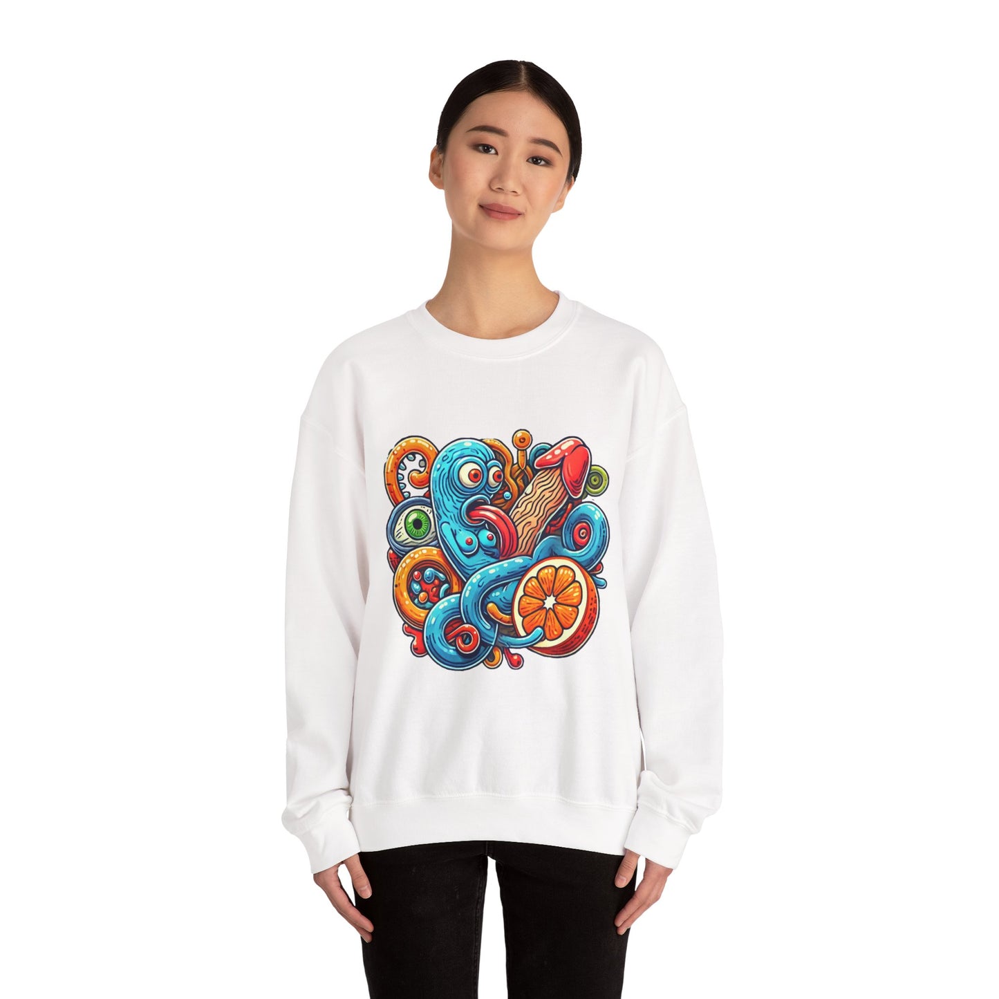 Psychedelic Tentacle Citrus Crewneck Sweatshirt