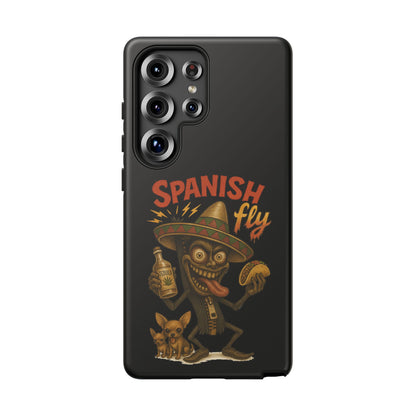 Spanish Fly Tough Phone Case — Retro Skull Sombrero Design