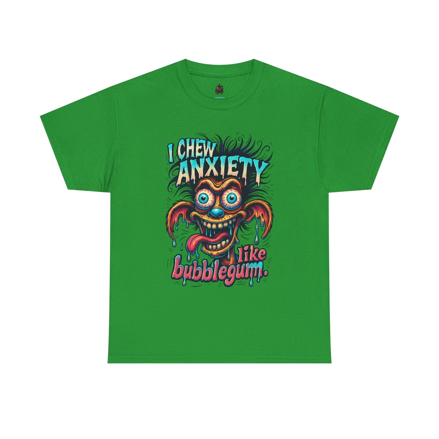 I Chew Anxiety Like Bubblegum T-Shirt | Retro Monster Illustration