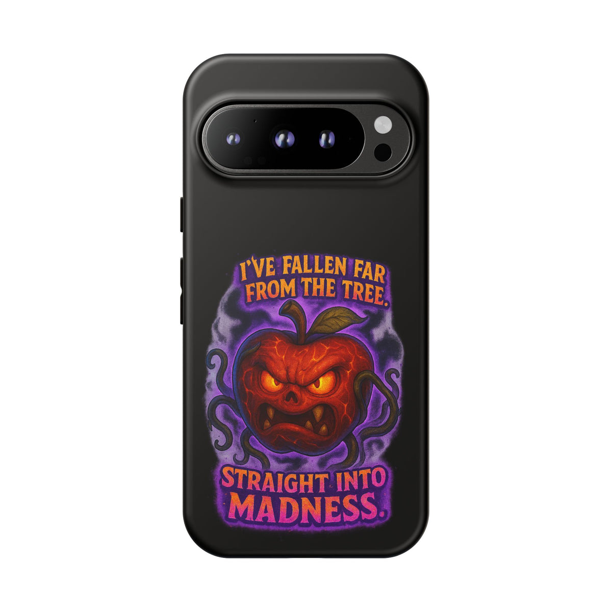 Phone Case — 'I've Fallen Far From the Tree, Straight Into Madness' Pumpkin Horror Design