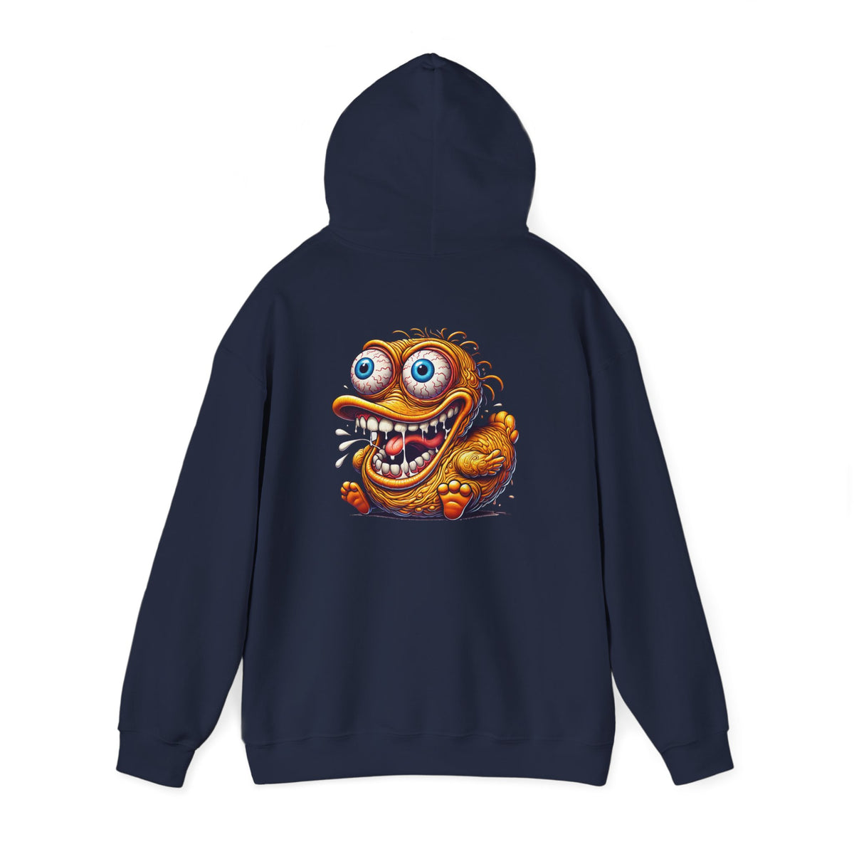 Hoodie — Whimsical Big-Eyed Monster Cartoon Back Print