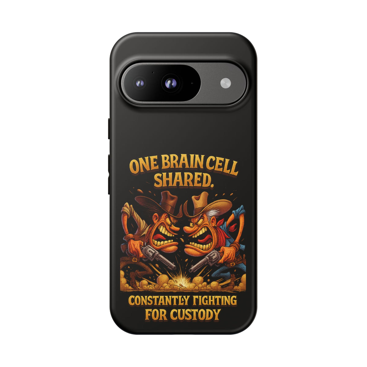 Phone Case — 'One Braincell Shared, Constantly Fighting for Custody' Funny Rivalry Cartoon