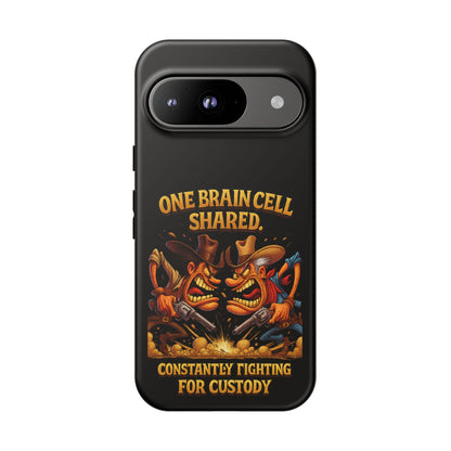 Phone Case — 'One Braincell Shared, Constantly Fighting for Custody' Funny Rivalry Cartoon