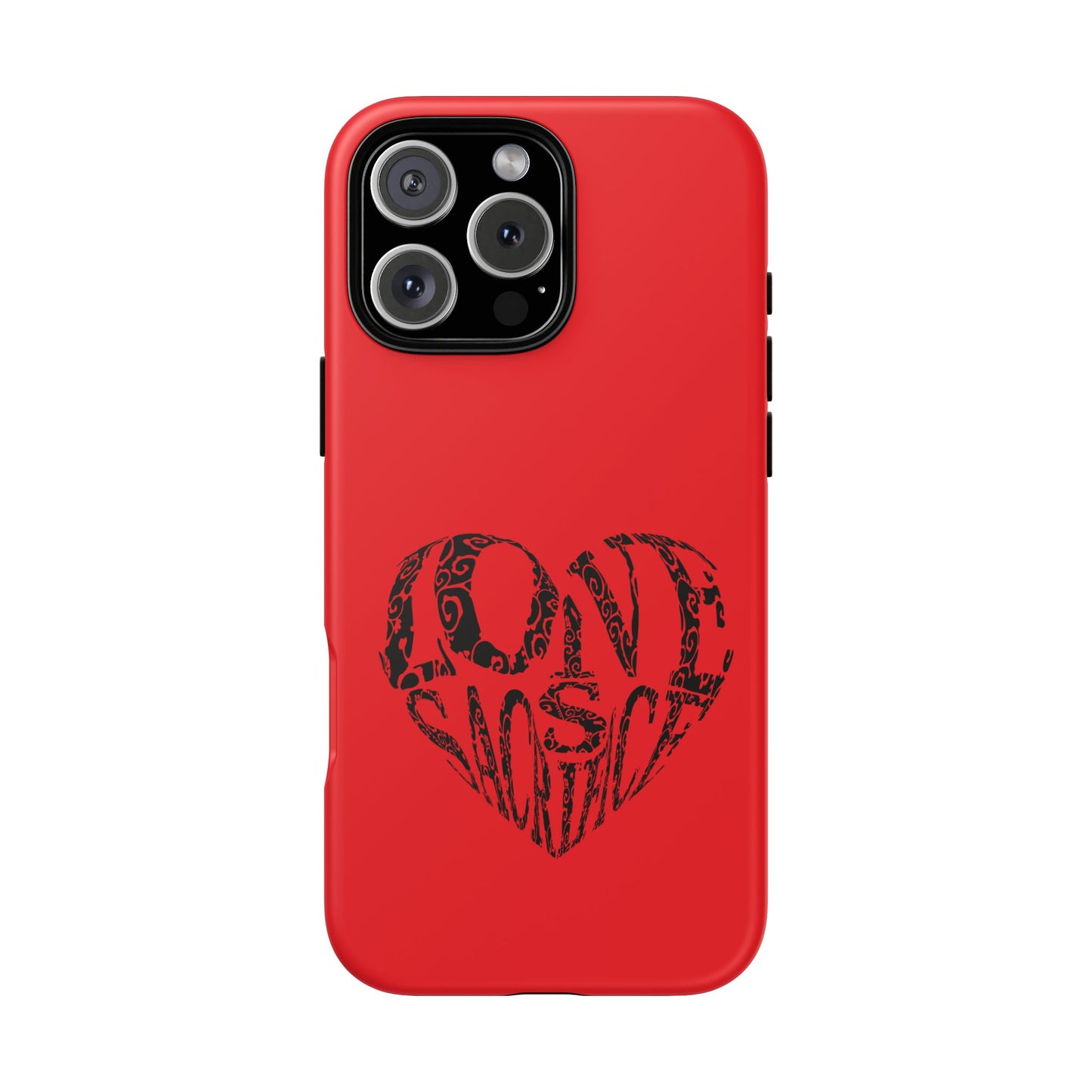 Red 'Love Justice' Heart Phone Case — Protective iPhone Cover, Valentine’s Gift