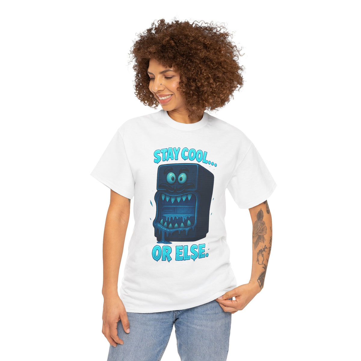Stay Cool Refrigerator Monster T-Shirt | Funny Retro Cartoon Tee