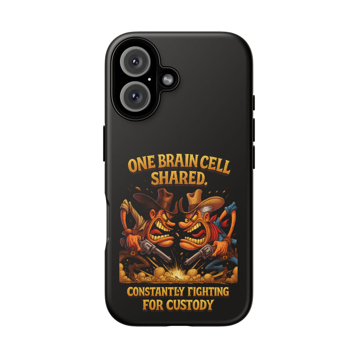 Phone Case — 'One Braincell Shared, Constantly Fighting for Custody' Funny Rivalry Cartoon