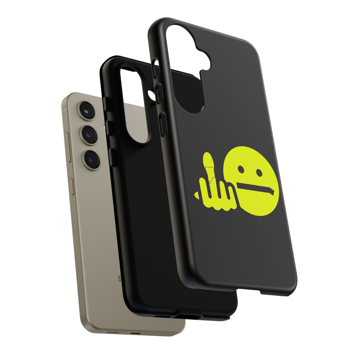 Phone Case — Neon Middle Finger Emoji Graphic